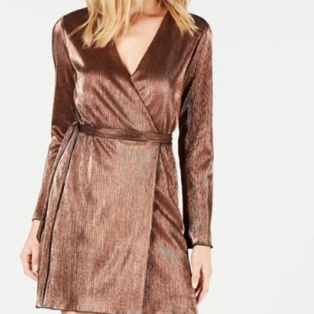 LEYDEN Mini Wrap Dress Long Sleeve